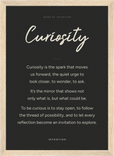 Curiosity Word of Intention Framed print 21x29.7 cm / 8x12" Wood frame Carbon paper