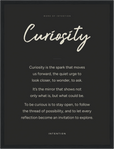 Curiosity Word of Intention Framed print 30x40 cm / 12x16″ Black frame Carbon paper