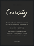 Curiosity Word of Intention Framed print 50x70 cm / 20x28″ Black frame Carbon paper