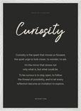 Curiosity Word of Intention Framed print 50x70 cm / 20x28″ White frame Carbon paper