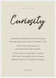 Curiosity Word of Intention Framed print 50x70 cm / 20x28″ White frame Linen paper
