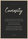 Curiosity Word of Intention Framed print 50x70 cm / 20x28″ Wood frame Carbon paper