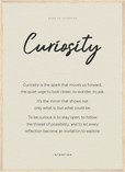 Curiosity Word of Intention Framed print 50x70 cm / 20x28″ Wood frame Linen paper