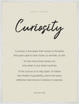 Curiosity Word of Intention Framed print 60x80 cm / 24x32″ White frame Linen paper