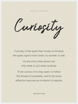 Curiosity Word of Intention Framed print 60x80 cm / 24x32″ White frame Linen paper