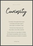 Curiosity Word of Intention Framed print 70x100 cm / 28x40″ Black frame Linen paper