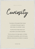 Curiosity Word of Intention Framed print 70x100 cm / 28x40″ White frame Linen paper