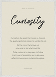 Curiosity Word of Intention Framed print A1 (59.4 x 84.1  cm) White frame Linen paper
