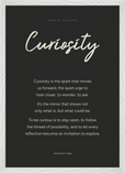 Curiosity Word of Intention Framed print A2 (42 x 59.4  cm) White frame Carbon paper