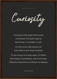 Curiosity Word of Intention Framed print A3 (29.7 x 42  cm) Dark wood frame Carbon paper