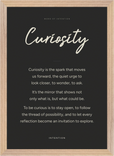 Curiosity Word of Intention Framed print A3 (29.7 x 42  cm) Wood frame Carbon paper