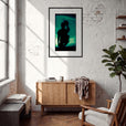 Dancing Cowboy Framed print 60x90 cm / 24x36″ Black frame in interior