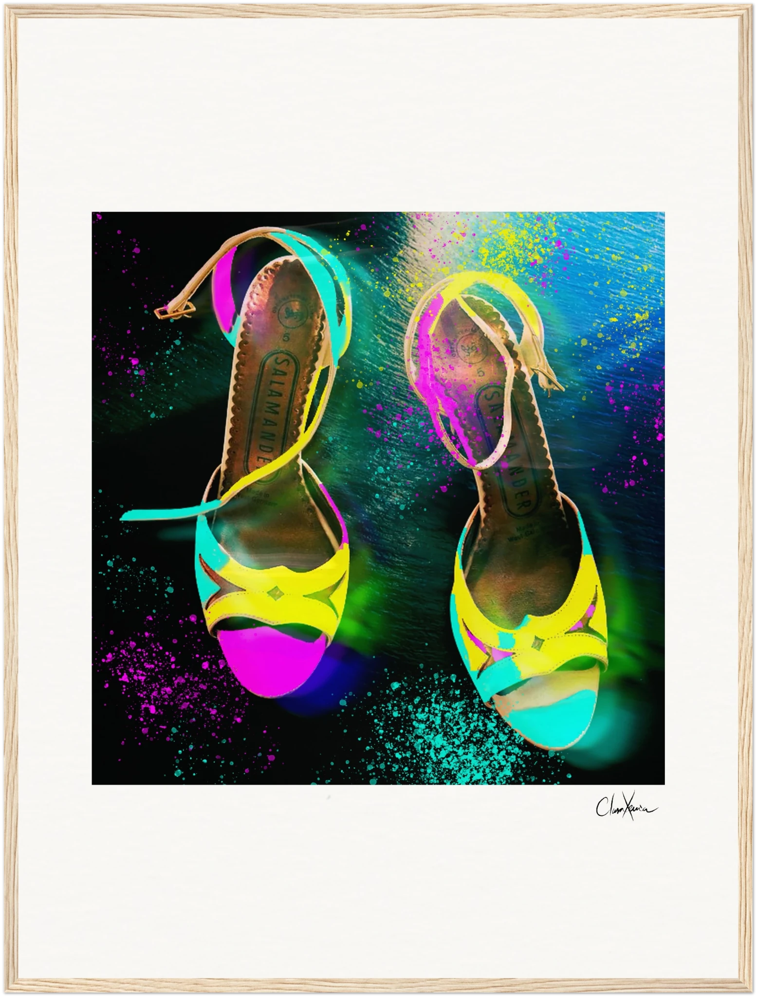 Dancing in Colours  » –Framed print cm / 5 x 7 pouces – White frame