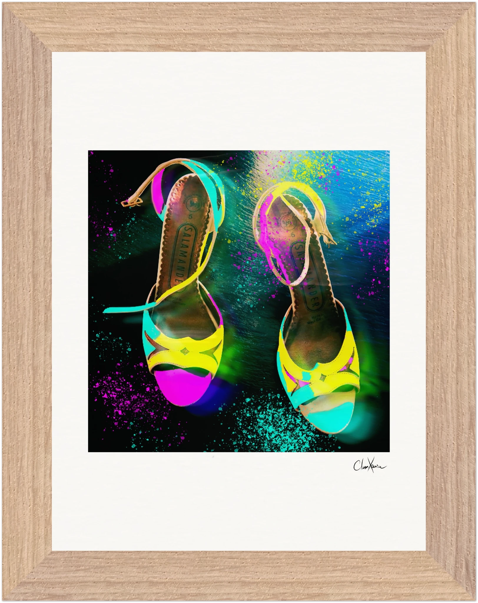 Dancing in Colours Framed print 15x20 cm / 6x8″ Wood frame 19
