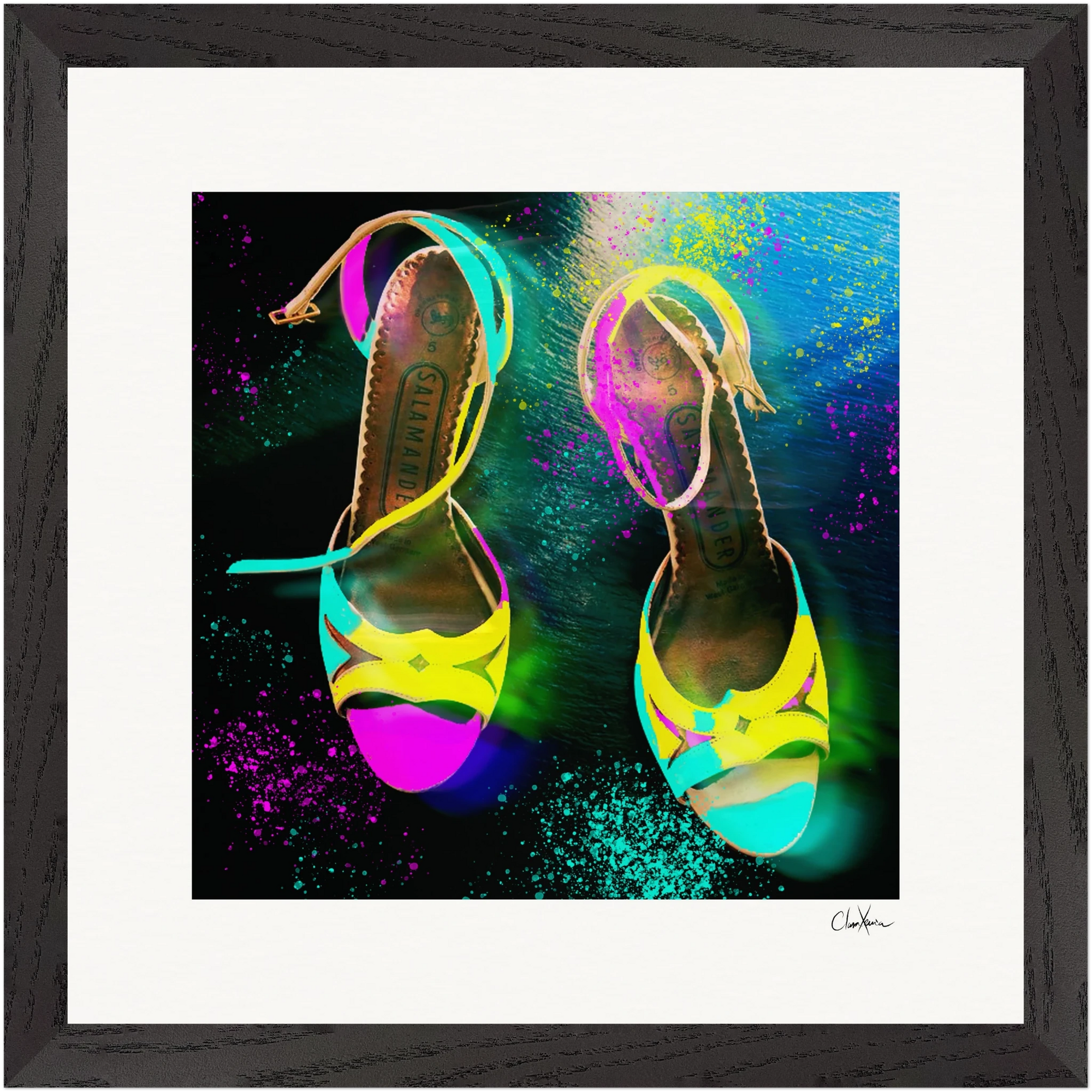 Dancing in Colours Framed print 30x30 cm / 12x12″ Black frame 34