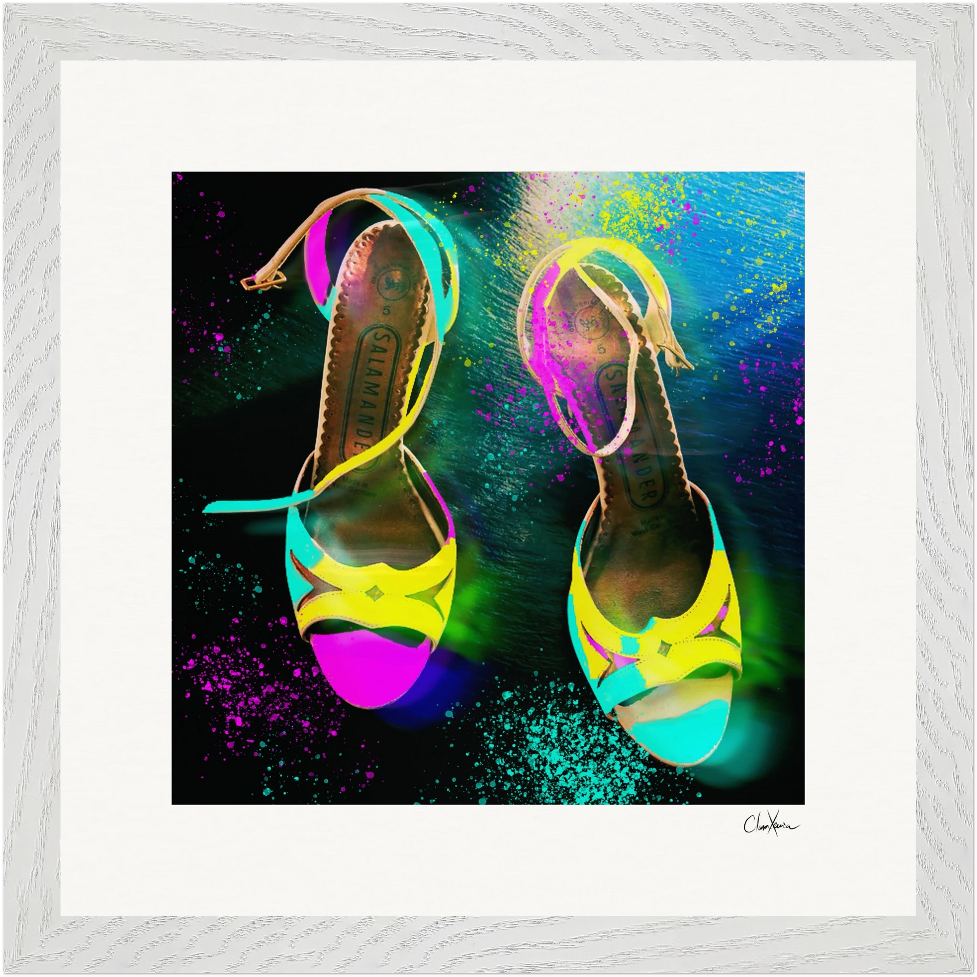 Dancing in Colours Framed print 30x30 cm / 12x12″ White frame 10