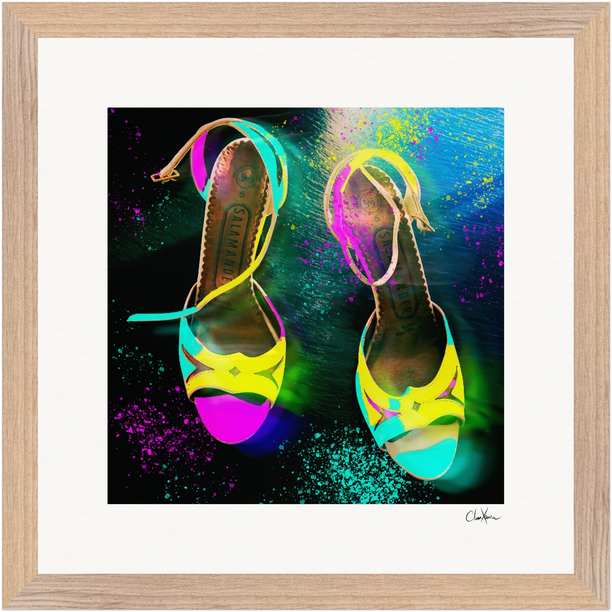 Dancing in Colours Framed print 30x30 cm / 12x12″ Wood frame 22