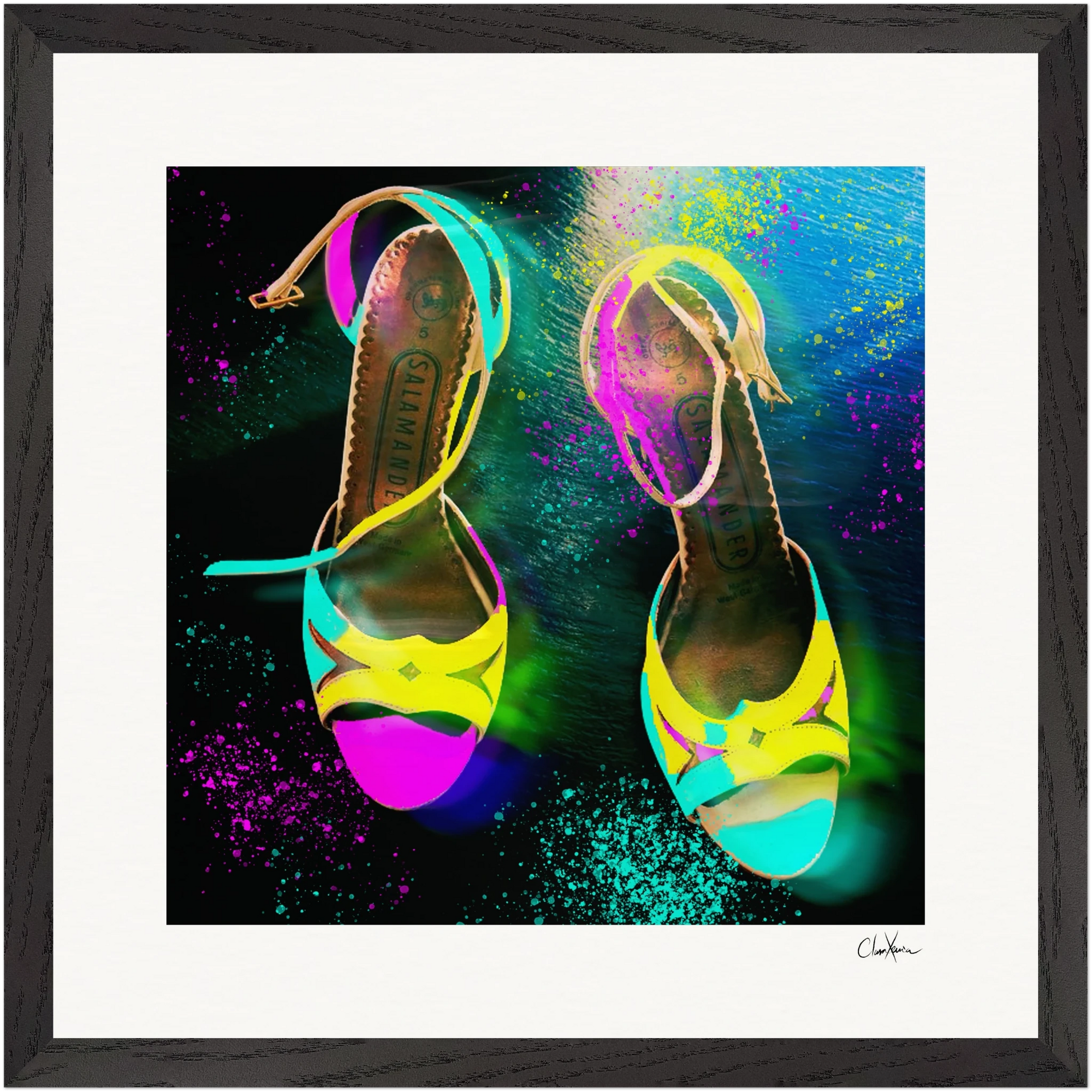 Dancing in Colours Framed print 40x40 cm / 16x16″ Black frame 36