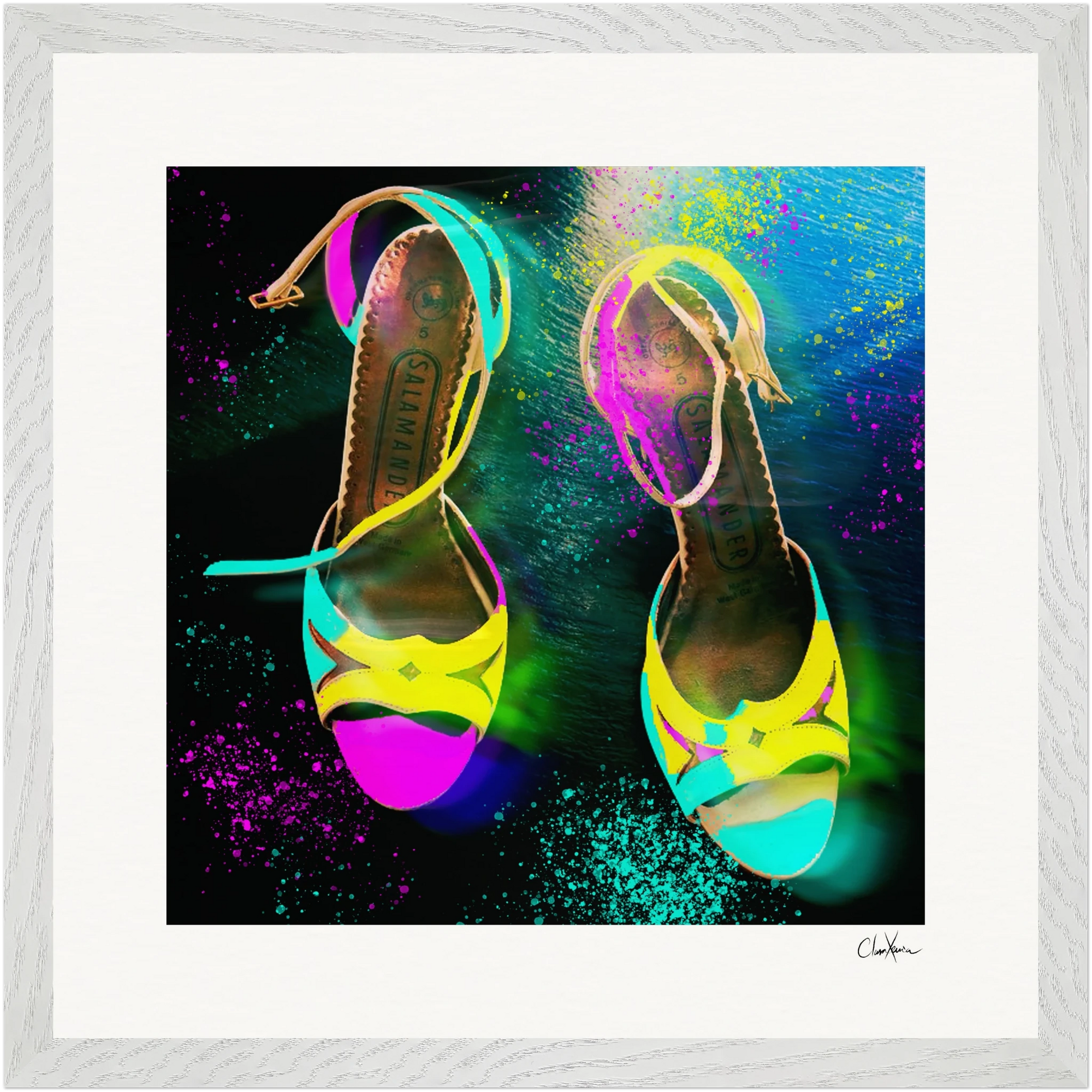 Dancing in Colours Framed print 40x40 cm / 16x16″ White frame 12