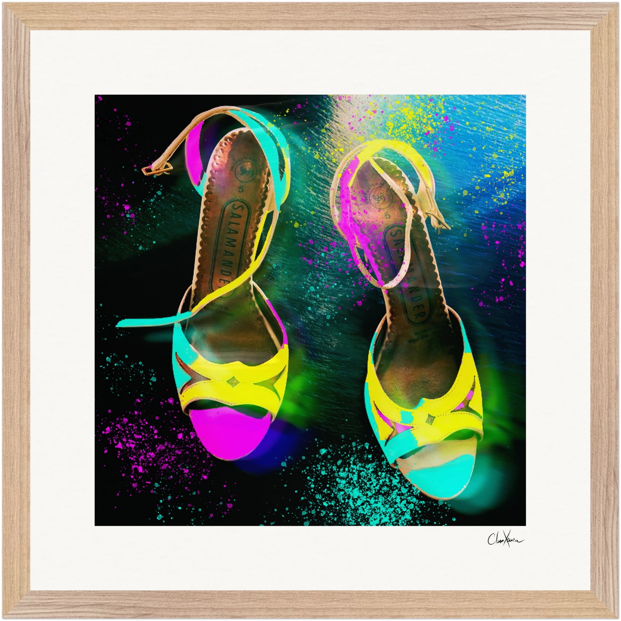 Dancing in Colours Framed print 40x40 cm / 16x16″ Wood frame 24