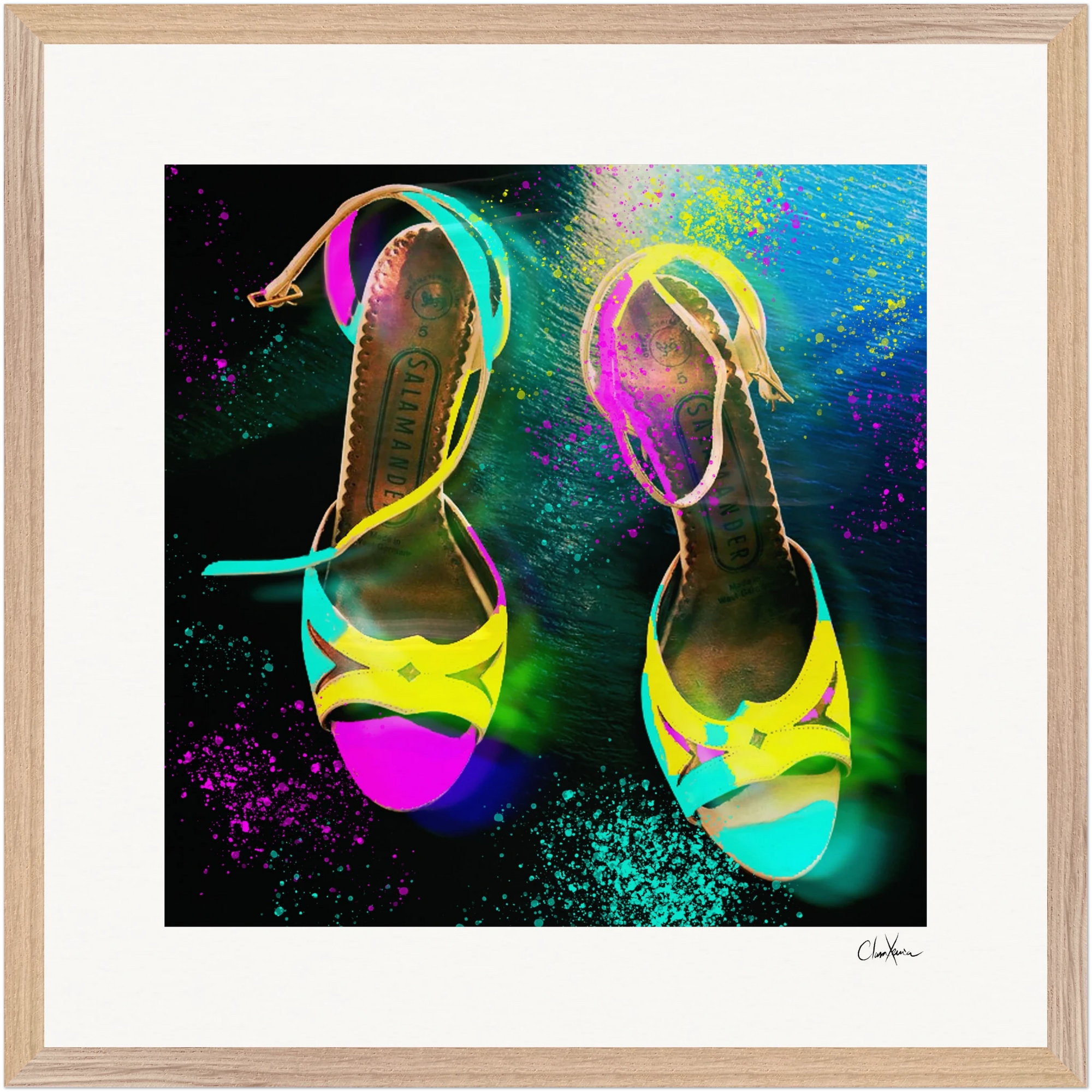 Dancing in Colours Framed print 50x50 cm / 20x20″ Wood frame 27