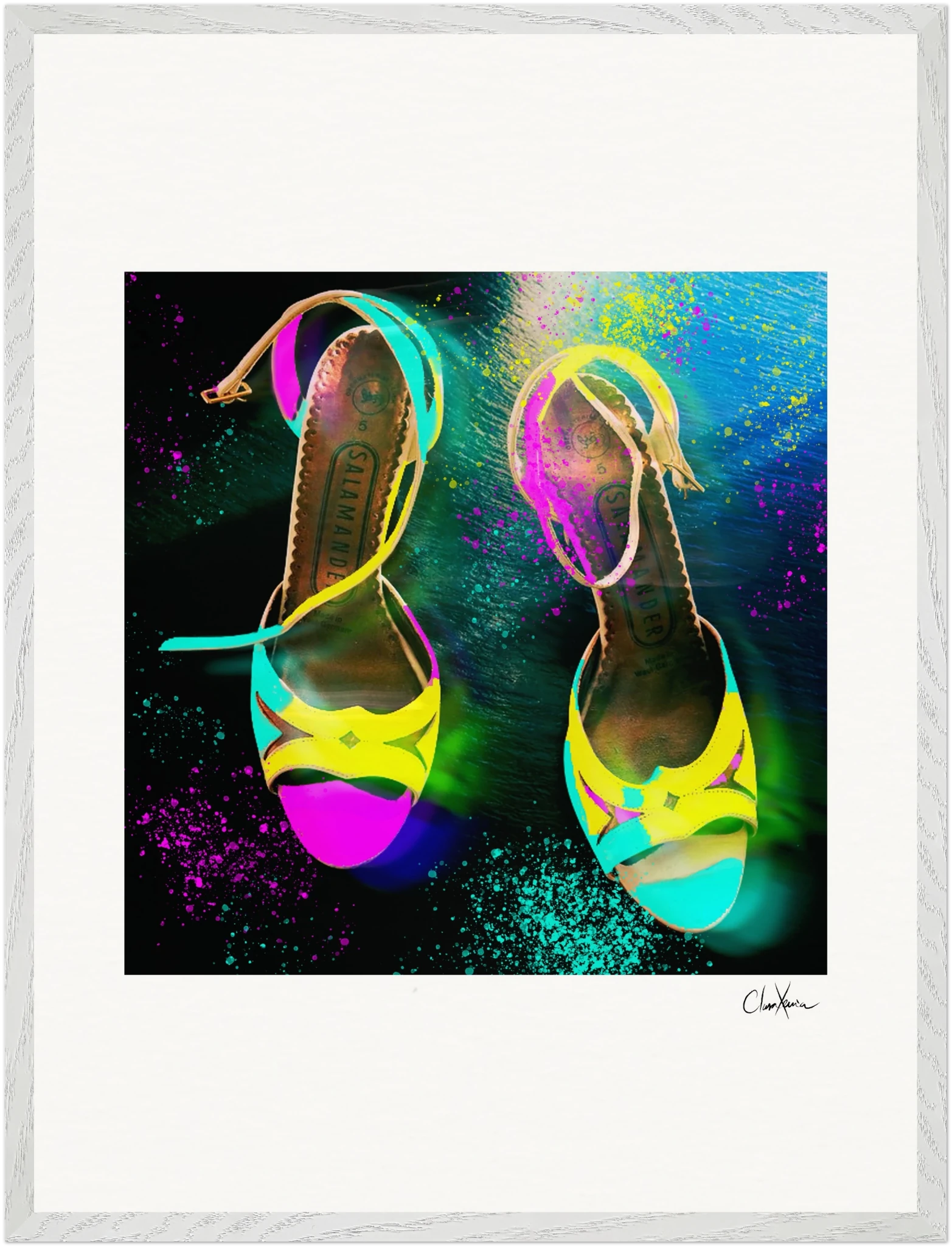 Dancing in Colours Framed print 60x80 cm / 24x32″ White frame 16