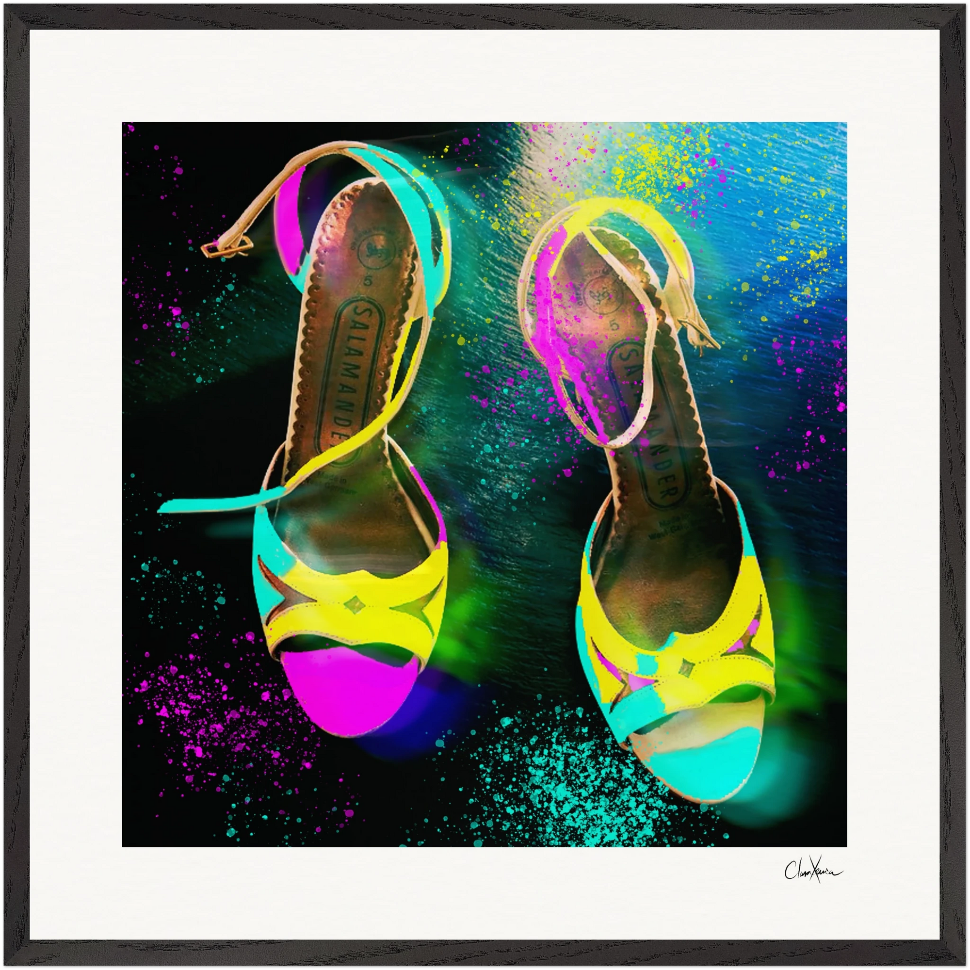 Dancing in Colours Framed print 70x70 cm / 28x28″ Black frame 41