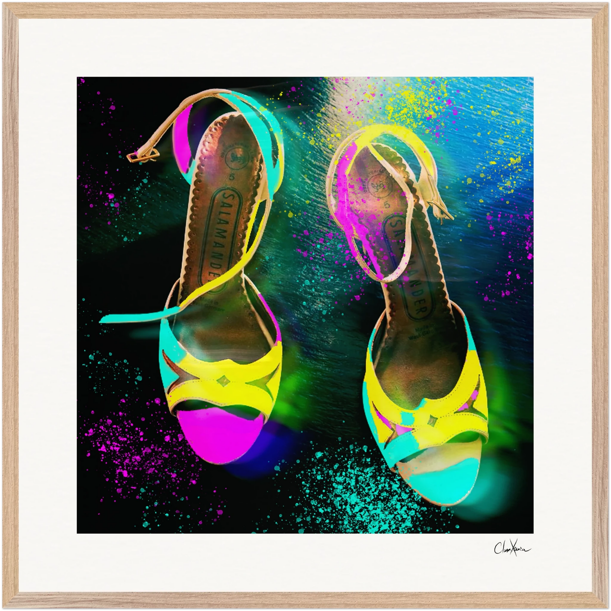 Dancing in Colours Framed print 70x70 cm / 28x28″ Wood frame 29