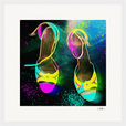 Dancing in Colours Framed print 30x30 cm / 12x12″ White frame 10
