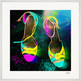 Dancing in Colours Framed print 70x70 cm / 28x28″ White frame 17