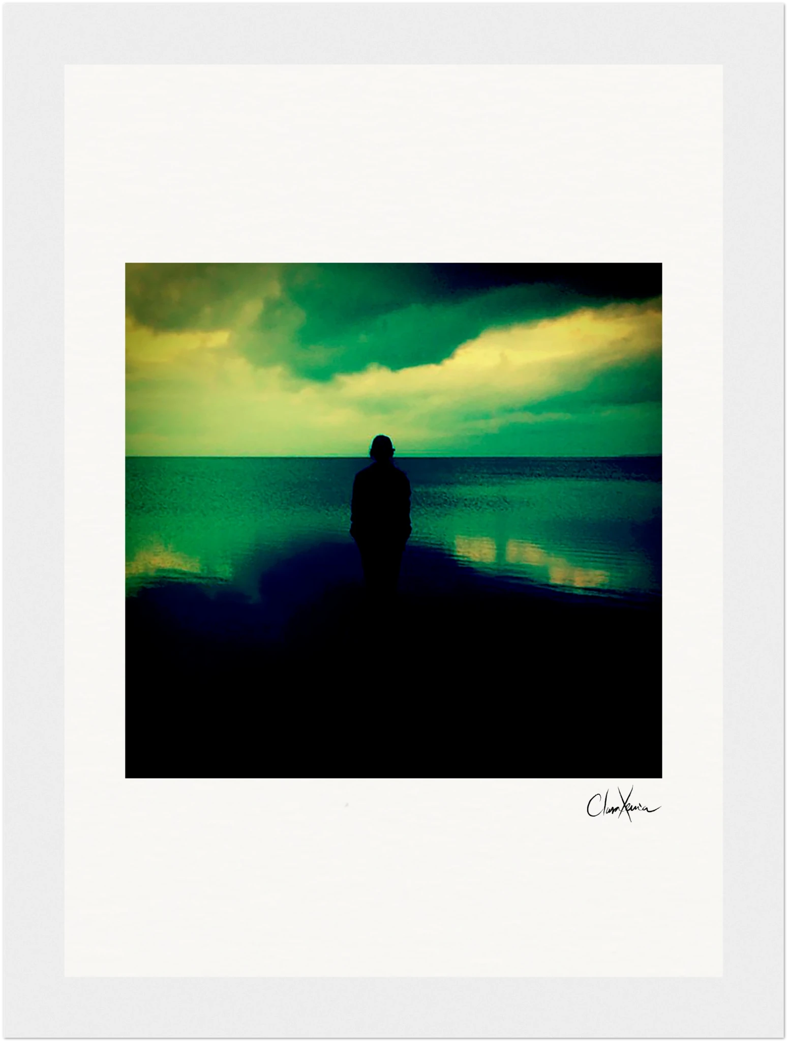 Emerald Storms  –Framed print cm / 5 x 7″, White frame