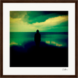 Emerald Storms Framed print 30x30 cm / 12x12″ Dark wood frame 33