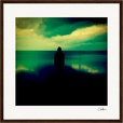 Emerald Storms Framed print 40x40 cm / 16x16″ Dark wood frame 35