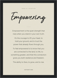 Empowering Word of Intention Framed print 21x29.7 cm / 8x12" Black frame Linen paper
