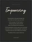 Empowering Word of Intention Framed print 30x40 cm / 12x16″ Black frame Carbon paper