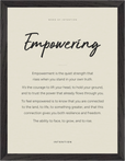 Empowering Word of Intention Framed print 30x40 cm / 12x16″ Black frame Linen paper