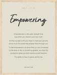 Empowering Word of Intention Framed print 30x40 cm / 12x16″ Wood frame Linen paper