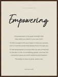 Empowering Word of Intention Framed print 60x80 cm / 24x32″ Dark wood frame Linen paper