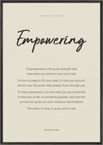 Empowering Word of Intention Framed print 70x100 cm / 28x40″ Black frame Linen paper