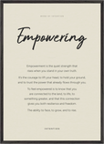 Empowering Word of Intention Framed print A1 (59.4 x 84.1  cm) Black frame Linen paper