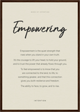 Empowering Word of Intention Framed print A2 (42 x 59.4  cm) Dark wood frame Linen paper