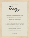 Energy Word of Intention Framed print 13x18 cm / 5x7″ Wood frame Linen paper