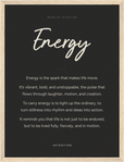 Energy Word of Intention Framed print 30x40 cm / 12x16″ Wood frame Carbon paper
