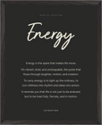 Energy Word of Intention Framed print 40x50 cm / 16x20″ Black frame Carbon paper