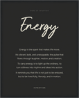 Energy Word of Intention Framed print 40x50 cm / 16x20″ Black frame Carbon paper