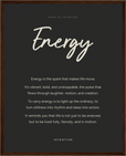 Energy Word of Intention Framed print 40x50 cm / 16x20″ Dark wood frame Carbon paper
