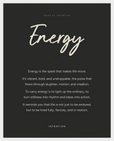 Energy Word of Intention Framed print 40x50 cm / 16x20″ White frame Carbon paper