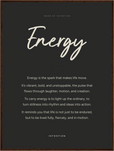 Energy Word of Intention Framed print 60x80 cm / 24x32″ Dark wood frame Carbon paper