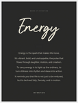 Energy Word of Intention Framed print 60x80 cm / 24x32″ White frame Carbon paper