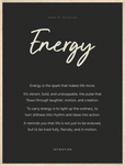 Energy Word of Intention Framed print 60x80 cm / 24x32″ Wood frame Carbon paper